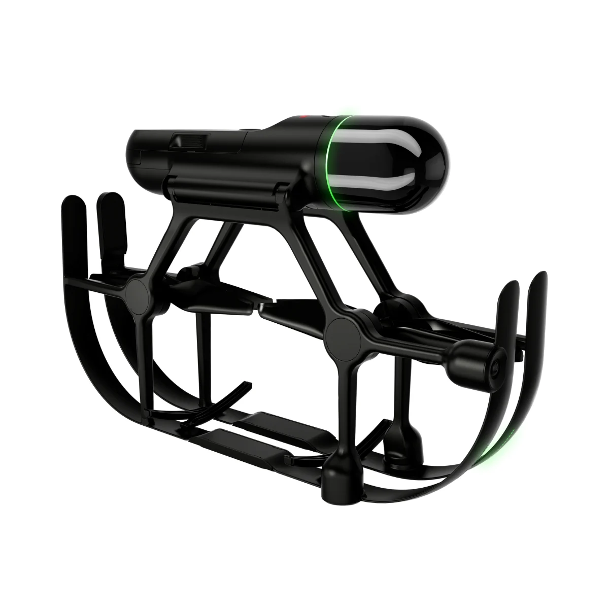 Leica BLK2FLY with folded protective frame showing compact and portable design for transport between reality capture sites