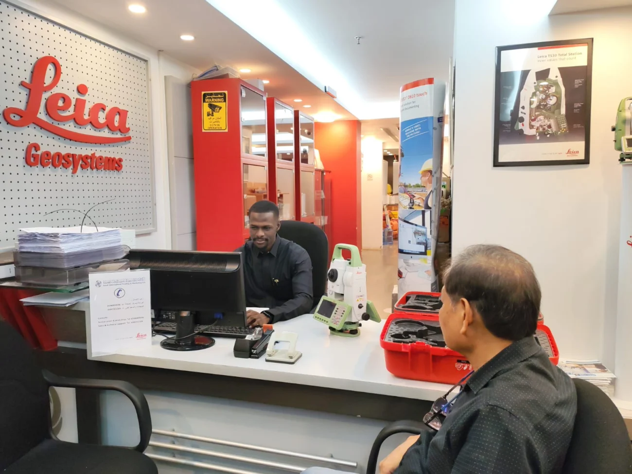 SITML Jeddah Showroom Customer Support for Leica Surveying Solutions Customer consultation and Leica Geosystems surveying instrument support at SITML Jeddah showroom in Saudi Arabia