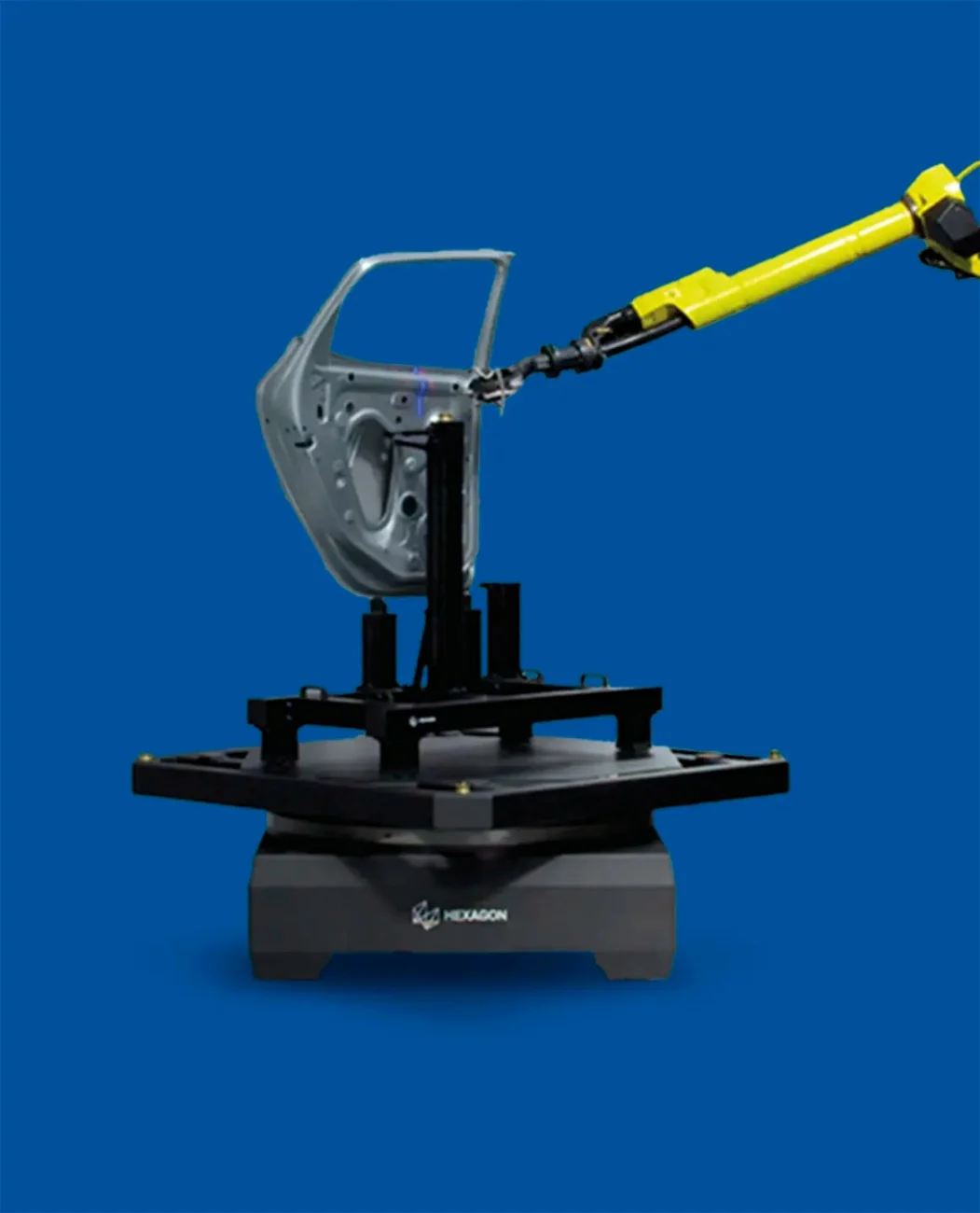PRESTO Automated 3D Inspection of an Automotive Door Panel Robotic 3D scanner inspecting an automotive door panel in a PRESTO automated inspection system