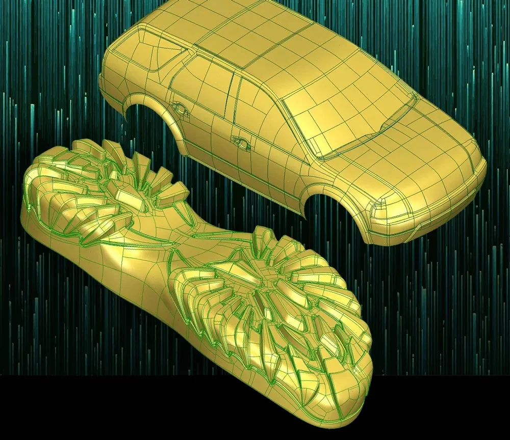 PolyWorks Modeler NURBS Surface Models for Automotive Design NURBS surface models of a vehicle body and complex automotive component in PolyWorks Modeler