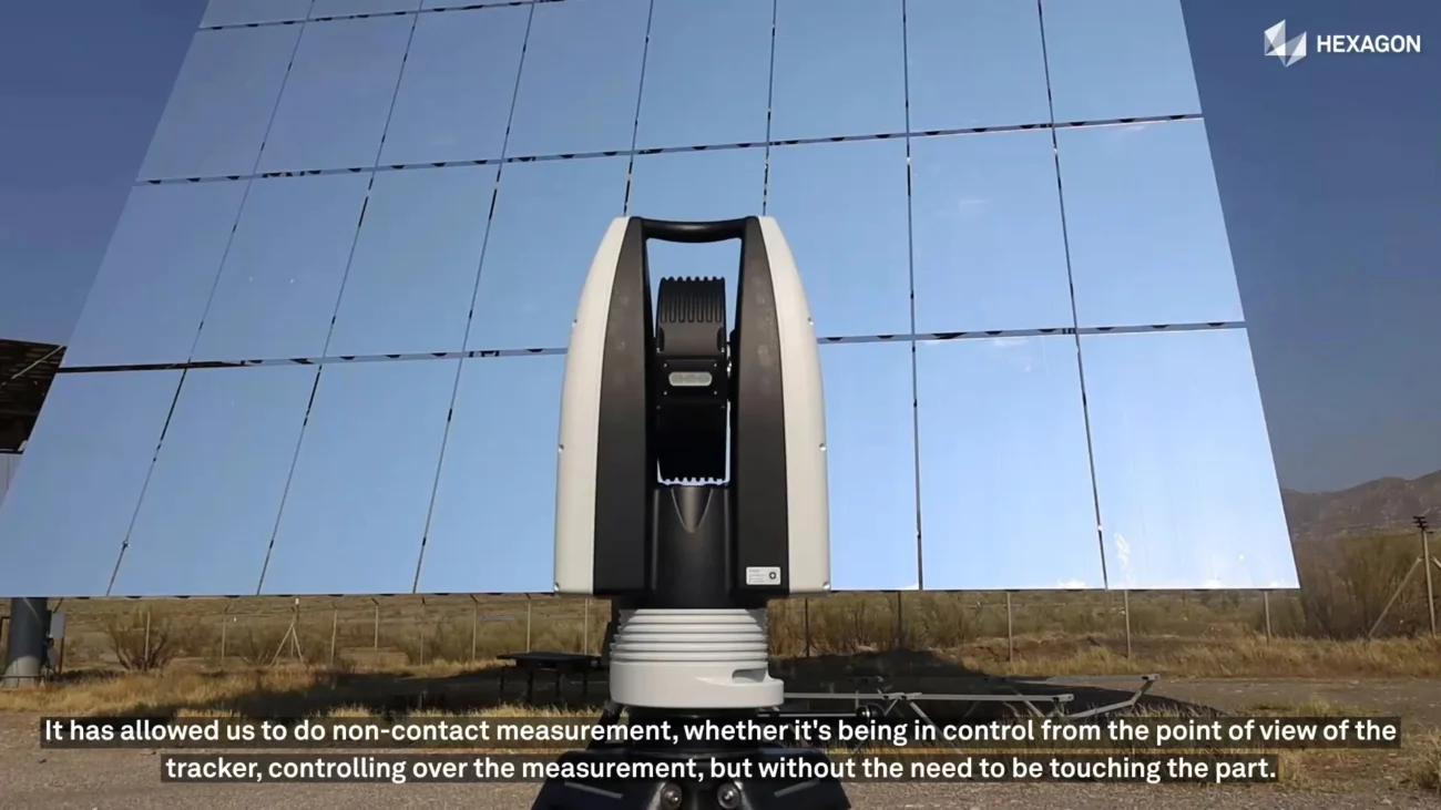 Leica Absolute Tracker ATS600 used for contactless direct scanning and alignment of solar panels