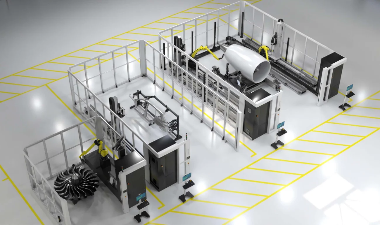 Modular PRESTO automated inspection cells for turbine, automotive and large-component measurement
