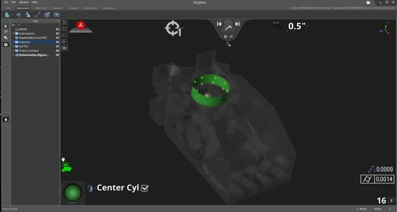 Hexagon Inspire SmartFeatures Cylinder Measurement