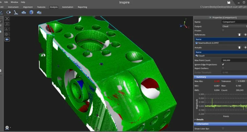 Hexagon Inspire Scan-to-CAD Comparison