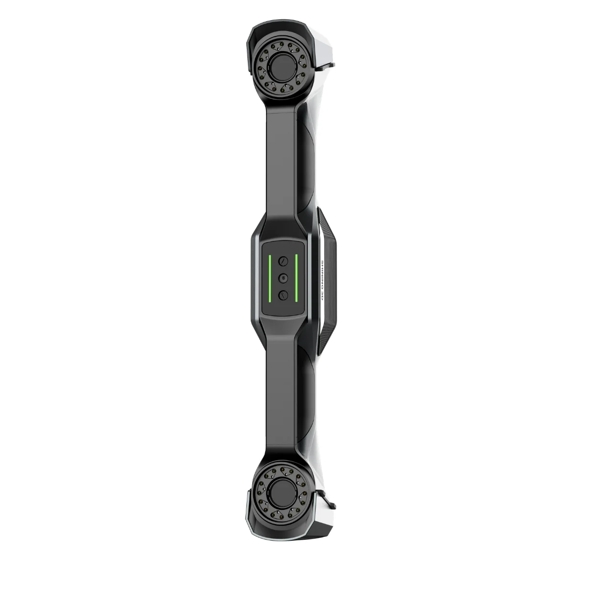 Front view of the SHINING 3D FreeScan UE Nova Series scanner featuring two circular scanning heads and a central control panel.