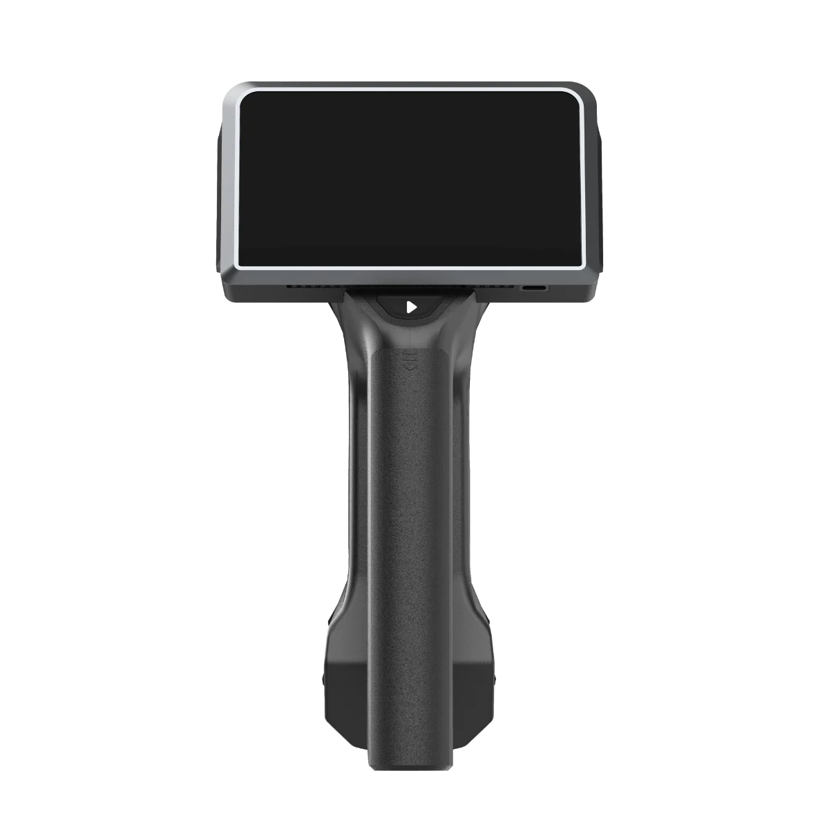 Rear view of FreeScan Omni standalone 3D scanner showing its integrated touchscreen and handheld grip